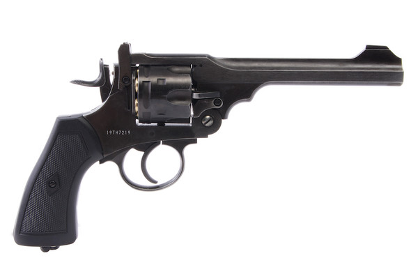 WinGun Webley MK VI Airsoft Revolver CO2 792 (Black Grip, 6mm Version) - Battlefield Finish