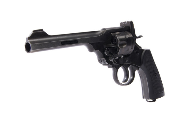 WinGun Webley MK VI Airsoft Revolver CO2 792 (Black Grip, 6mm Version) - Battlefield Finish