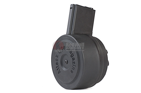 G&P M4 Magazine (1500 rounds AEG Attack Type Auto Winding Drum Magazine) - Black