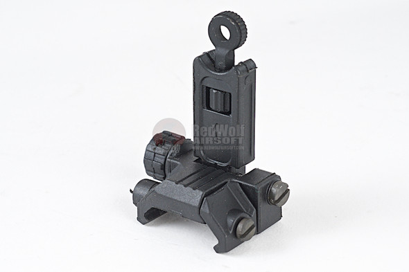 ARES Reinforced Nylon Fiber Flip-up Rear Sight for Milspec 1913 Picatinny Rail (AS-R-021) - Black