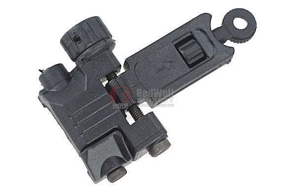 ARES Reinforced Nylon Fiber Flip-up Rear Sight for Milspec 1913 Picatinny Rail (AS-R-021) - Black