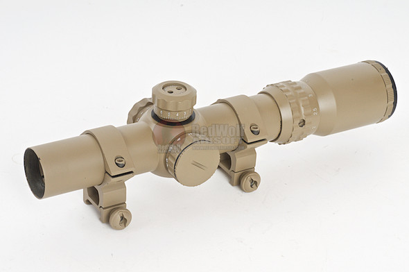 AIM-O Rifle Scope (1-4X24SE Tactical Illuminated Crosshair, Red / Green Reticle) - DE