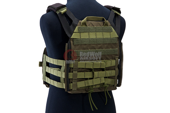 Crye Precision (By ZShot) Jumpable Plate Carrier JPC 2.0 w/ Flat M4 Molle Front Flap (L Size / Ranger Green)