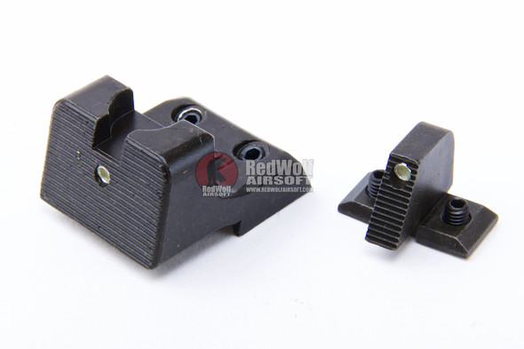 Crusader VFC VP9 GBB Airsoft High Front & Rear Sight Set - Steel