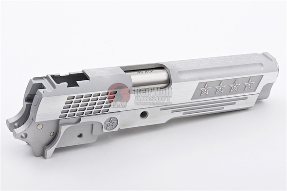 Gunsmith Bros CNC Aluminum STARS Standard Slide Kit Set for Tokyo Marui Hi-Capa Series - Silver