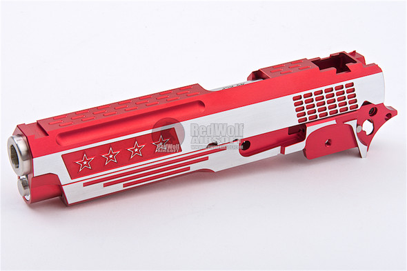 Gunsmith Bros CNC Aluminum STARS Standard Slide Kit Set for Tokyo Marui Hi-Capa Series - Red 2 Tone