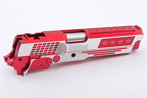 Gunsmith Bros CNC Aluminum STARS Standard Slide Kit Set for Tokyo Marui Hi-Capa Series - Red 2 Tone