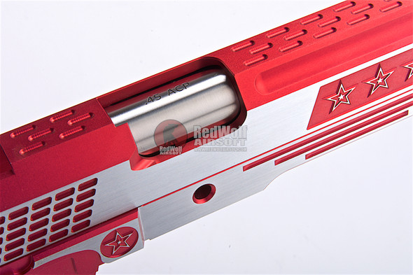 Gunsmith Bros CNC Aluminum STARS Standard Slide Kit Set for Tokyo Marui Hi-Capa Series - Red 2 Tone