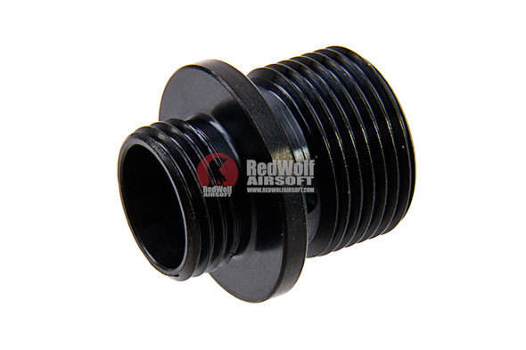 Dynamic Precision Airsoft Barrel Thread Adapter 11mm CW to 14mm CCW (Stainless Steel) - Black