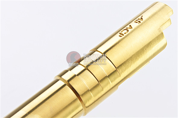 COWCOW Technology OB1 Stainless Steel Threaded Outer Barrel for Tokyo Marui Hi-Capa 5.1 GBB Series (.45 marking) - Gold