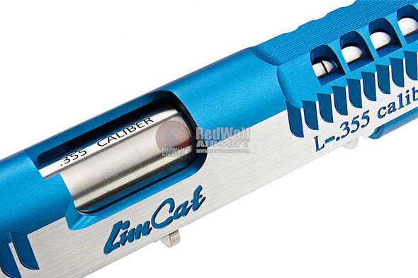 Gunsmith Bros CNC Aluminum Limited Razorcat Open Slide Set for Tokyo Marui Hi Capa 5.1 GBB - 2 Tone Blue