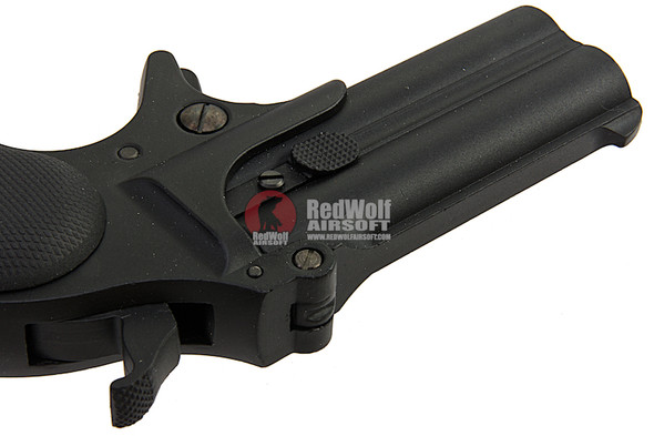 MAXTACT Derringer Full Metal 6mm Green Gas Airsoft Pistol - Black