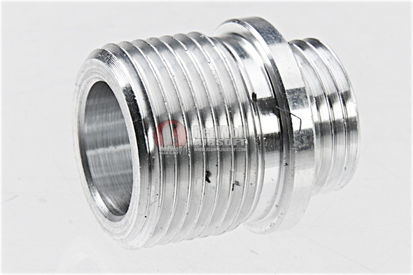 AW Custom Barrel Thread Adapter (Aluminum) for Tokyo Marui/WE/AW Threaded Outer Barrel - Silver