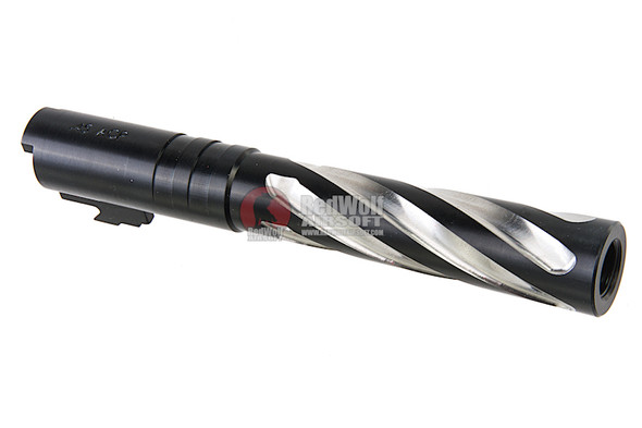 COWCOW Technology Tornado Stainless Steel Threaded Outer Barrel for Tokyo Marui Hi-Capa 5.1 GBB Series (.45 marking) - Black