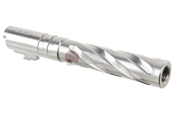 COWCOW Technology Tornado Stainless Steel Threaded Outer Barrel for Tokyo Marui Hi-Capa 5.1 GBB Series (.40 marking) - Silver