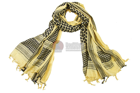 SilverBack Cotton Arab Shemagh Scarf XXL (Sand & Black)