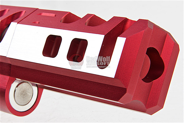 Gunsmith Bros CNC Aluminum Shuey Custom Open Tokyo Marui Hi Capa 5.1 GBB - Red 2 Tone