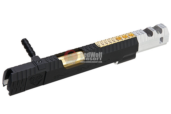 Gunsmith Bros CNC Aluminum IMM Rhombus Outline Open Slide Set for Tokyo Hi-Capa Series - Black