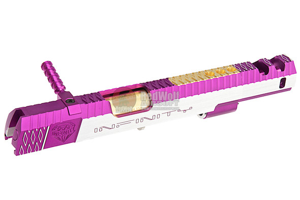 Gunsmith Bros CNC Aluminum IMM Rhombus Outline Open Slide Set for Tokyo Hi-Capa Series - 2 Tone Purple