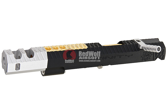 Gunsmith Bros CNC Aluminum IMM Small Rhombus Open Slide Set for Tokyo Hi-Capa Series - Black