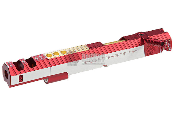Gunsmith Bros CNC Aluminum IMM Small Rhombus Open Slide Set for Tokyo Hi-Capa Series - 2 Tone Red