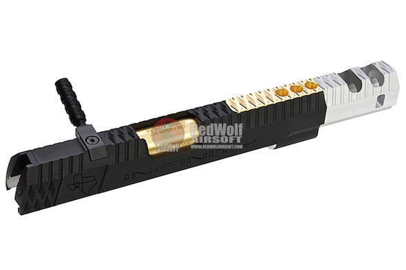 Gunsmith Bros CNC Aluminum IMM Spiral Rhombus Open Slide Set for Tokyo Hi-Capa Series - Black
