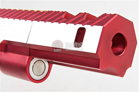 Gunsmith Bros CNC Aluminum IMM Spiral Rhombus Open Slide Set for Tokyo Hi-Capa Series - 2 Tone Red