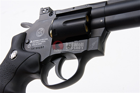 WinGun Airsoft Revolver CO2 708 (2.5 inch, Black Grip, 6mm Version) - Black