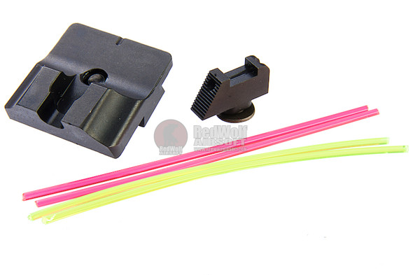 Guns Modify W Style Steel CNC Fiber Optic Sight Set for Umarex (VFC) Glock 17 Gen 3 / Gen 4 GBB Series