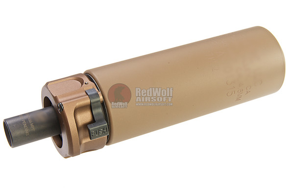 RGW Tokyo Marui MP7 GBB SF SOCOM46 Mini Dummy Silencer (12mm CCW) - DE