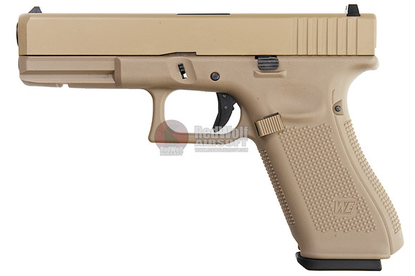WE Model 17 GEN 5 Green Gas Airsoft Pistol - Tan