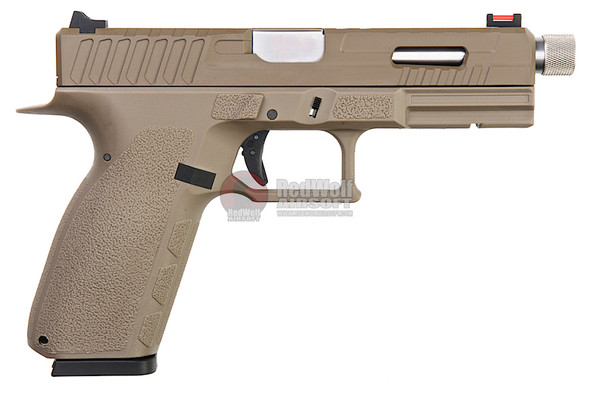 KJ Works KP-13F Full Auto Metal Slide GBB Airsoft Pistol - TAN