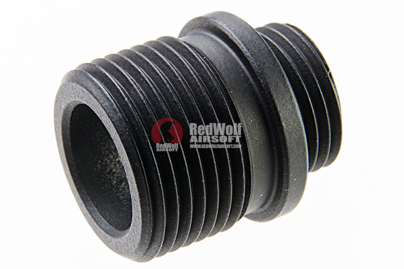AW Custom Barrel Thread Adapter (Aluminum) for Tokyo Marui/WE/AW Threaded Outer Barrel - Black