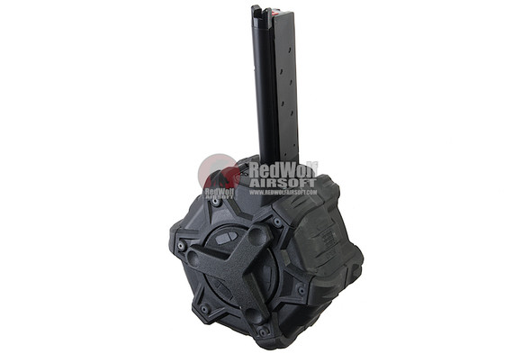AW Custom 1911 Green Gas Magazine (350 rounds Drum Magazine) - Black