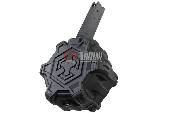 AW Custom 1911 Green Gas Magazine (350 rounds Drum Magazine) - Black