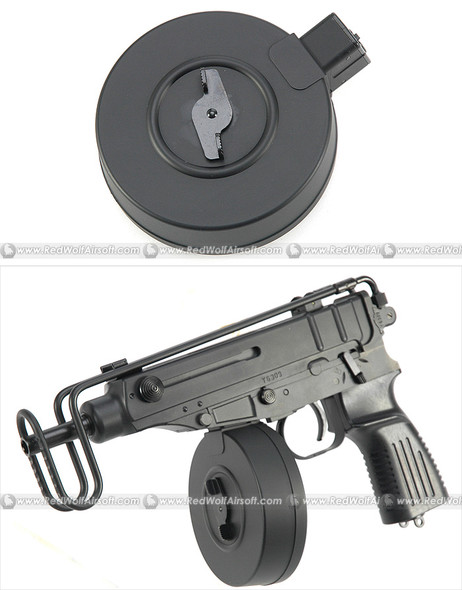 Tokyo Marui Scorpion Mod M Magazine (370 rounds AEG Drum Magazine, Compatible with VZ61)