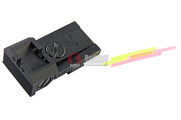 Airsoft Masterpiece 1911 Rear Sight Rear Sight (Aluminum, STI Style) with Fiber (Hi Capa Compatible)