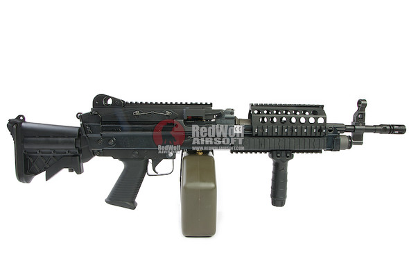 G&P MK46 Mod 0 (P.N.) Airsoft LMG AEG - DX (Black) - with Collapsible Buttstock (GP843 CNC Cut Stock)