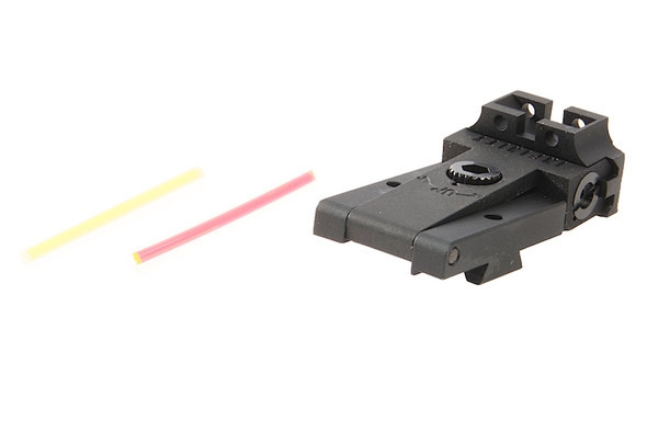 Airsoft Masterpiece Hi Capa Rear Sight (Aluminum, Infinity) with Fiber - Black
