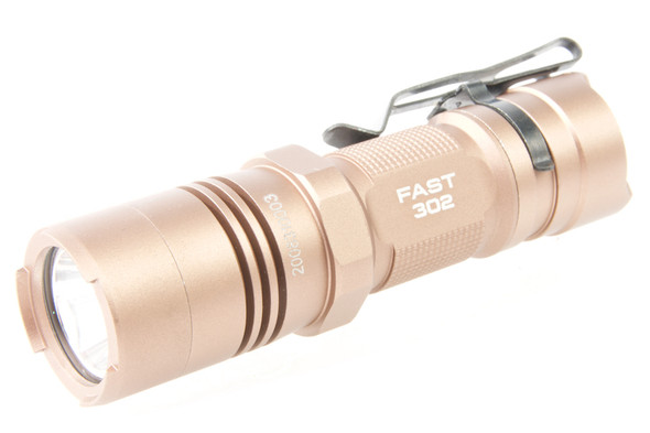 OPSMEN FAST 302 Backup Tactical Flashlight (400 Lumen) - Coyote Tan