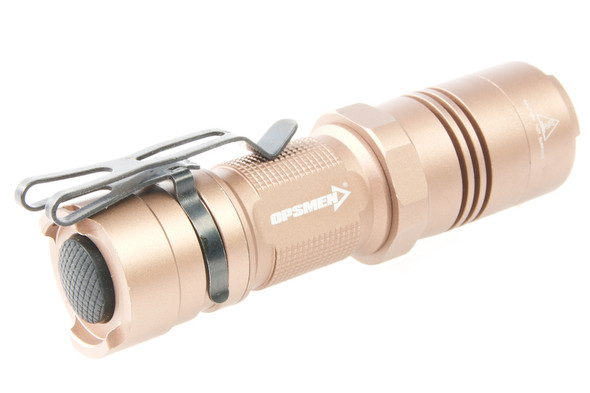 OPSMEN FAST 302 Backup Tactical Flashlight (400 Lumen) - Coyote Tan