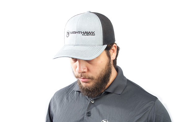 Nighthawk Custom Cap - Heather Gray w/ Nighthawk Custom Logo & Custom Lettering (Mesh Back) (C243)