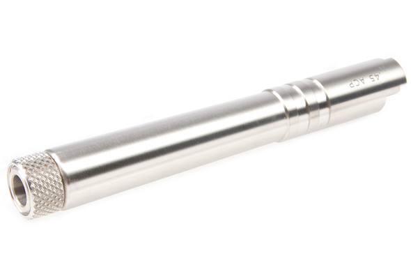 Airsoft Masterpiece Hi Capa Outer Barrel Steel Fix w/ Threads - Silver