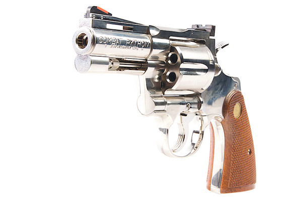 Tanaka Colt Python .357 Magnum R-Model 3 Inch Nickel Finish Gas Revolver - Silver