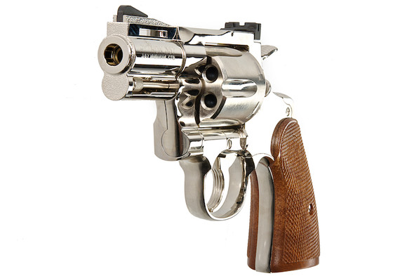 Tanaka Colt Python .357 Magnum R-Model 2.5 Inch Nickel Finish Gas Revolver - Silver