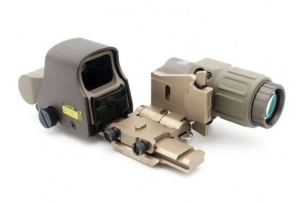 Evolution Gear XPS3 Red Dot Sight + G33 3x Magnifier with Side Flip Mount Sets - DE