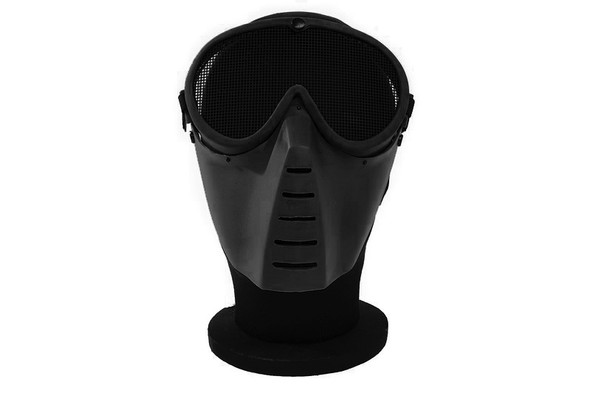 Sansei SG-5-N Airsoft Mask & Goggle - (Metal Mesh Version) - Black