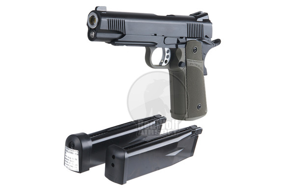 KJ Works Hi Capa Green Gas Airsoft Pistol (KP-05) (Included Green Gas & CO2 Magazine) - OD Grip