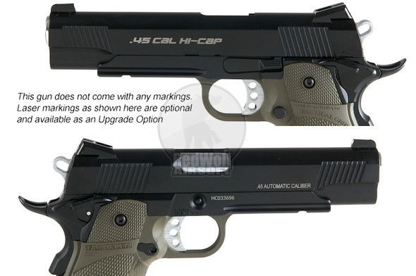 KJ Works Hi Capa Green Gas Airsoft Pistol (KP-05) (Included Green Gas & CO2 Magazine) - OD Grip