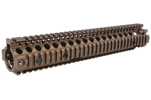 EMG Licensed CNC Aluminum Daniel Defense 12.5 inch M4A1 RIS II Airsoft Handguard - DE